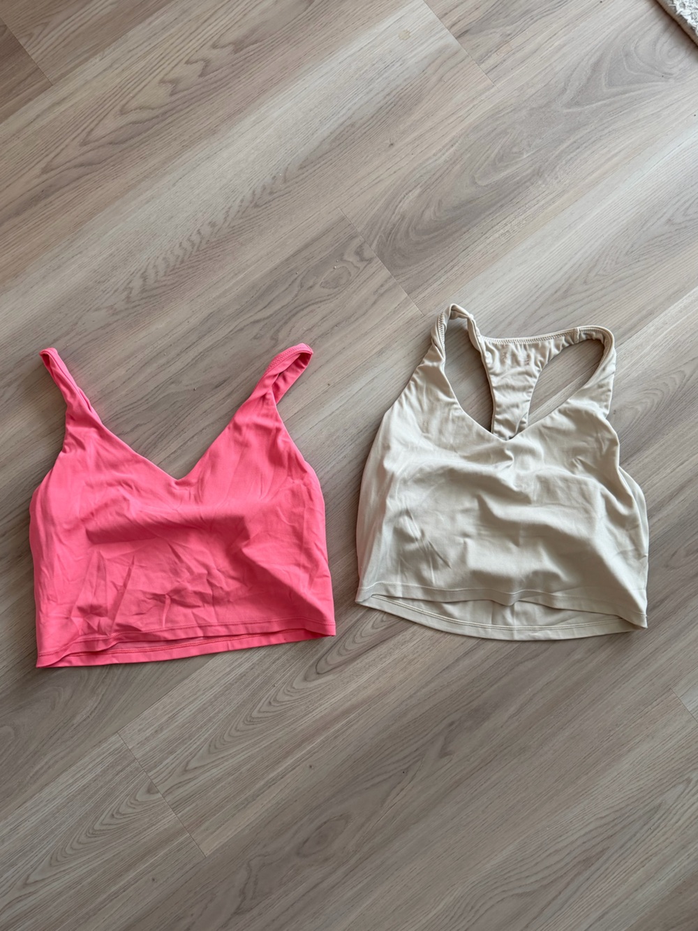 aerie Pink and Cream Bralette Tops